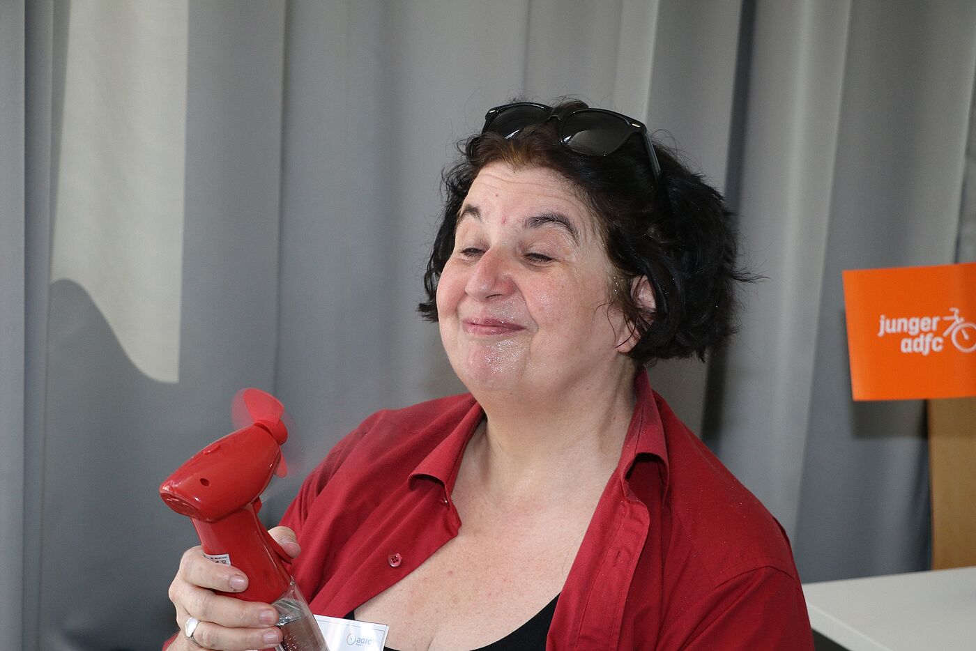 Christine Hammouda vom ADFC Bayern war auf die heißen Temperaturen bestens vorbereitet Christine Hammouda vom ADFC Bayern war auf die heißen Temperaturen bestens vorbereitet