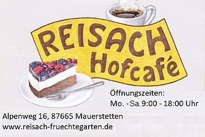 Rote Visitenkarte für Hofladen Reisach