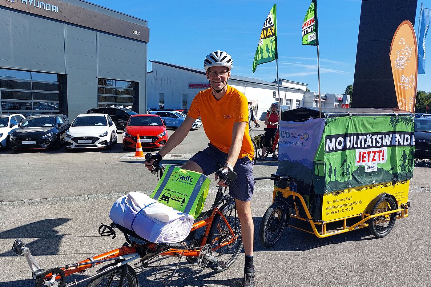 Tandem mit Anhänger