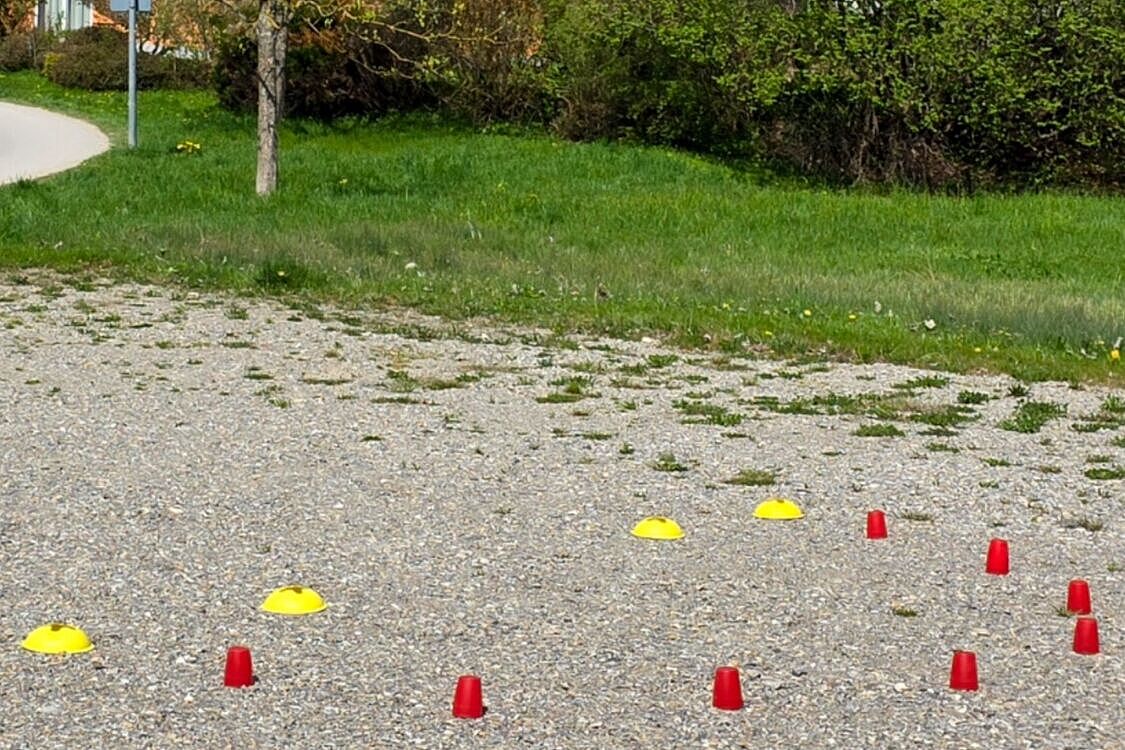 Radfahrer im Gelände im Wald