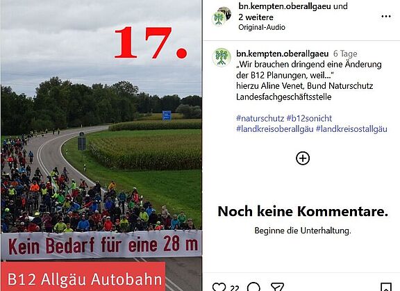 Screeshot eines Instagram Accounts