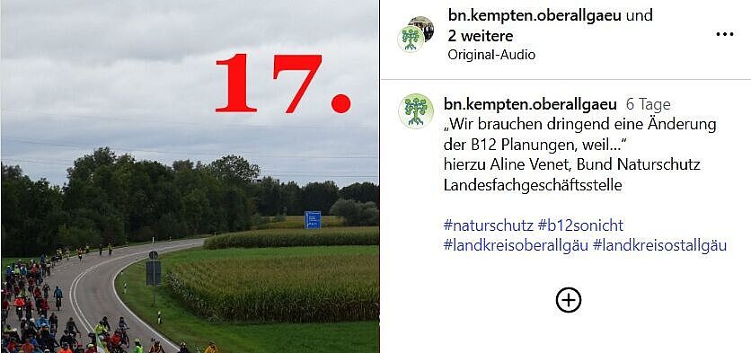 Screeshot eines Instagram Accounts