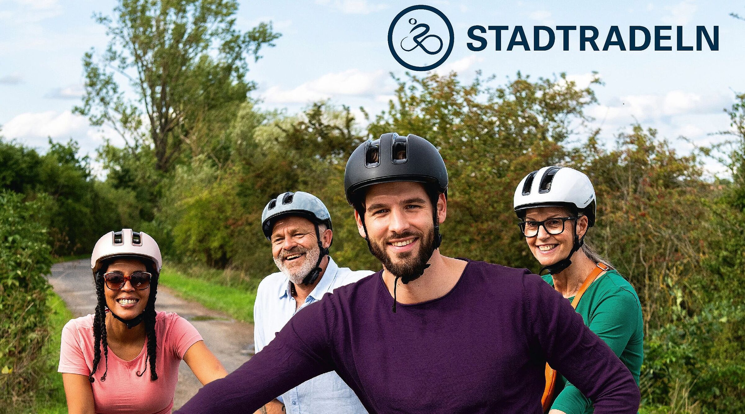Radfahrer in der Landschaft