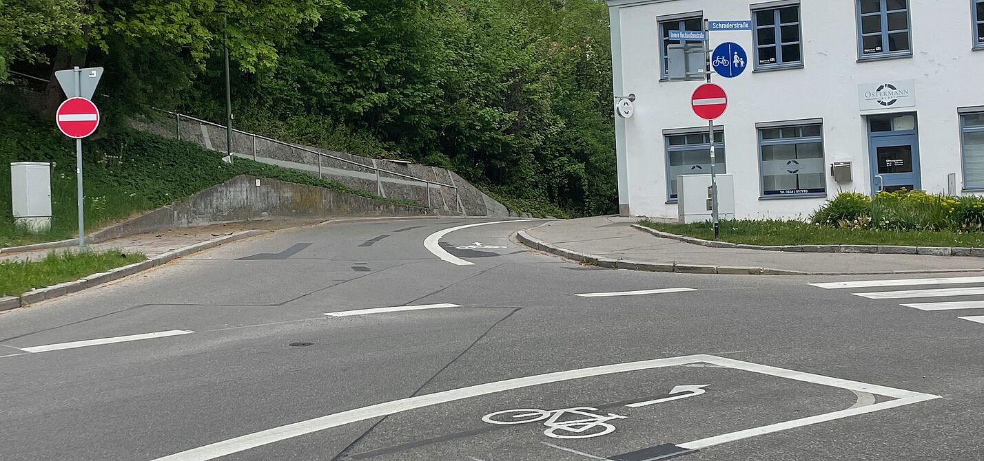 Einbahnstraße für Radfahrer frei